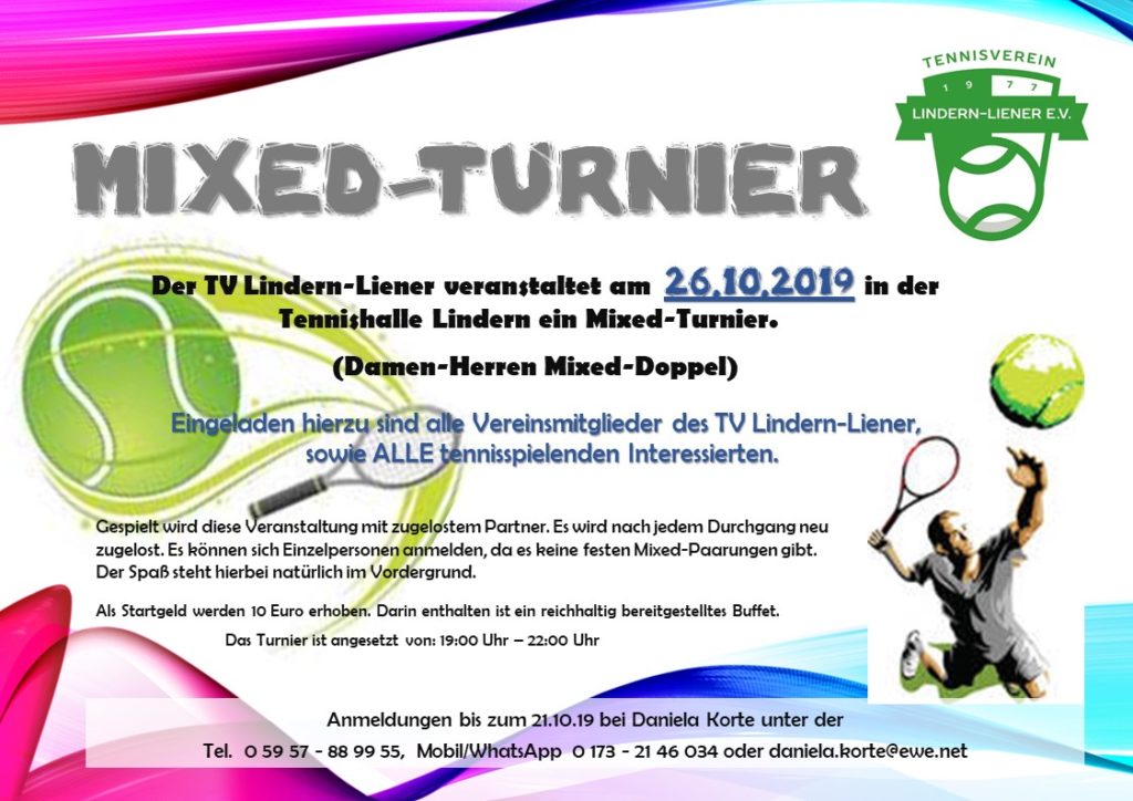 Mixed-Turnier am 26.10.2019