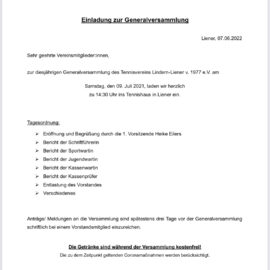 Einladung Generalversammlung 2022
